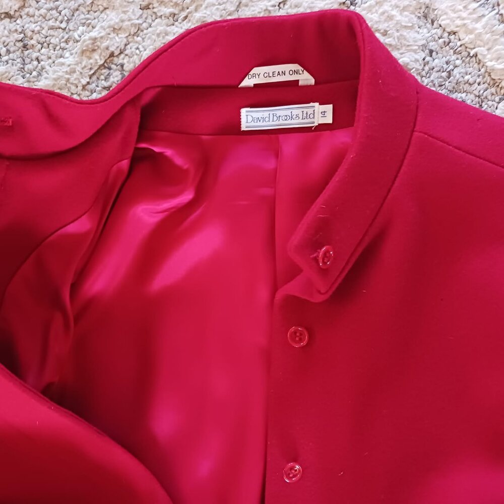 Pristine Ruby Red Womens David Brooks Vintage Woo… - image 2